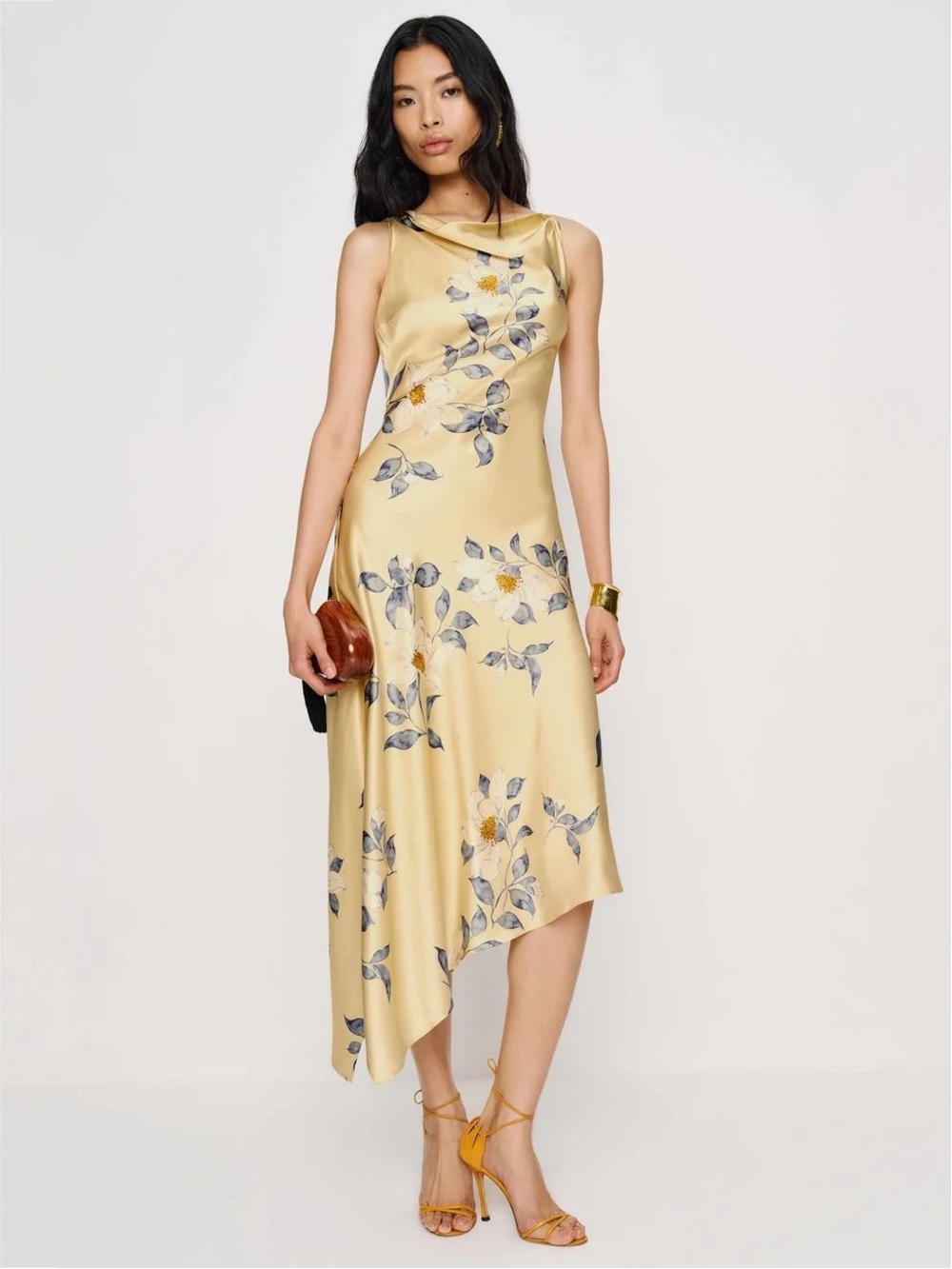 NEW Reformation Natural Scotia Silk Dress In New Day Size XS